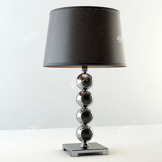 Modern Chrome/Black Table Lamp 3D model image 1