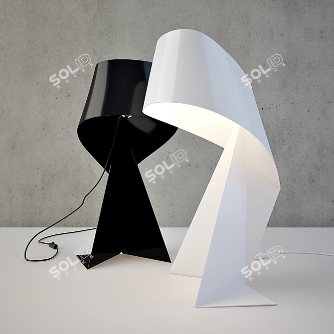 Elegant Ribbon Light by Claire 3D model image 1