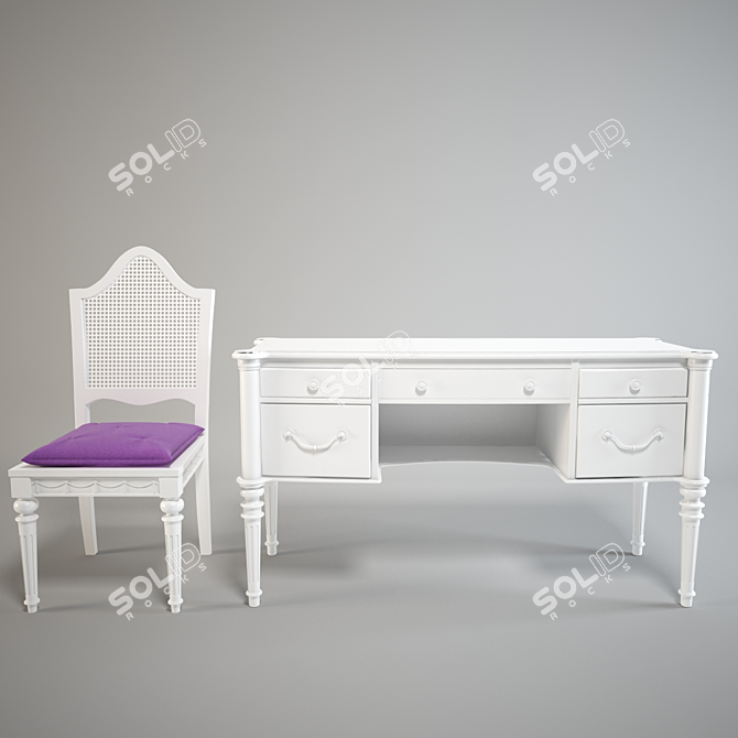 Timeless Elegance: American Classic Desk 3D model image 2