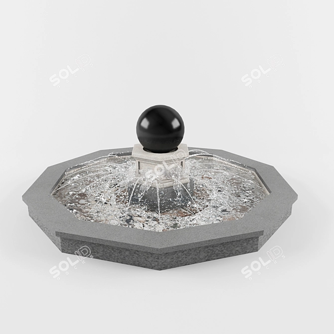 Elegant Water Feature for Garden 3D model image 1