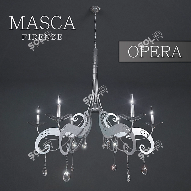 Opera Argentino Chandelier: MASCA Elegance 3D model image 1