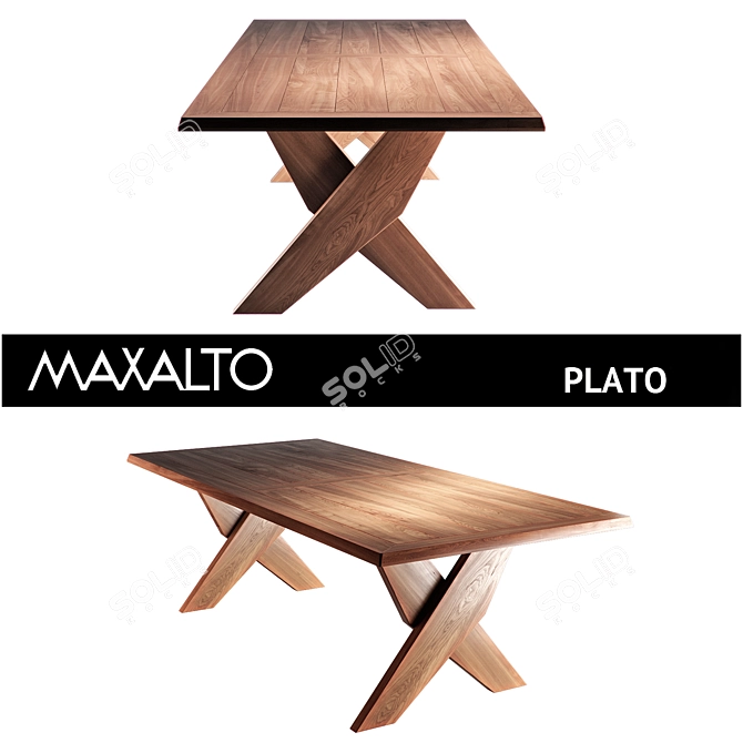 Maxalto Plato Table: Exquisite Design by Antonio Citterio 3D model image 1