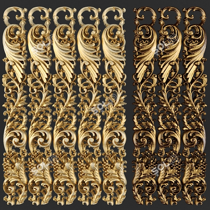 Elegant Carved Decoration 3D model image 1