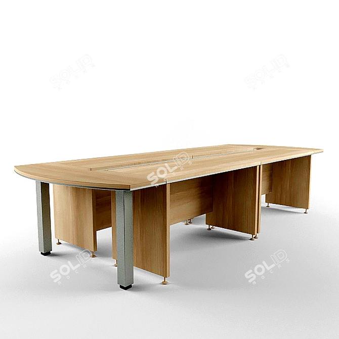 Elegant Negotiation Table 3D model image 1