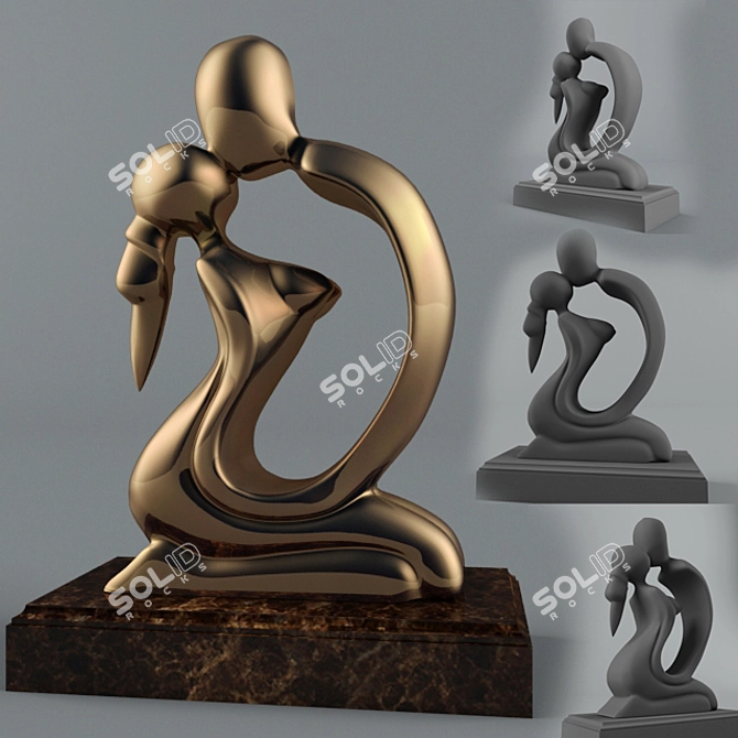 Title: Metal Sculptures: Falling in Love 3D model image 1