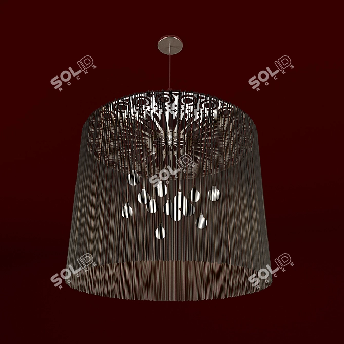 Rhythmic Glow: Ngoma Drum Chandelier 3D model image 1