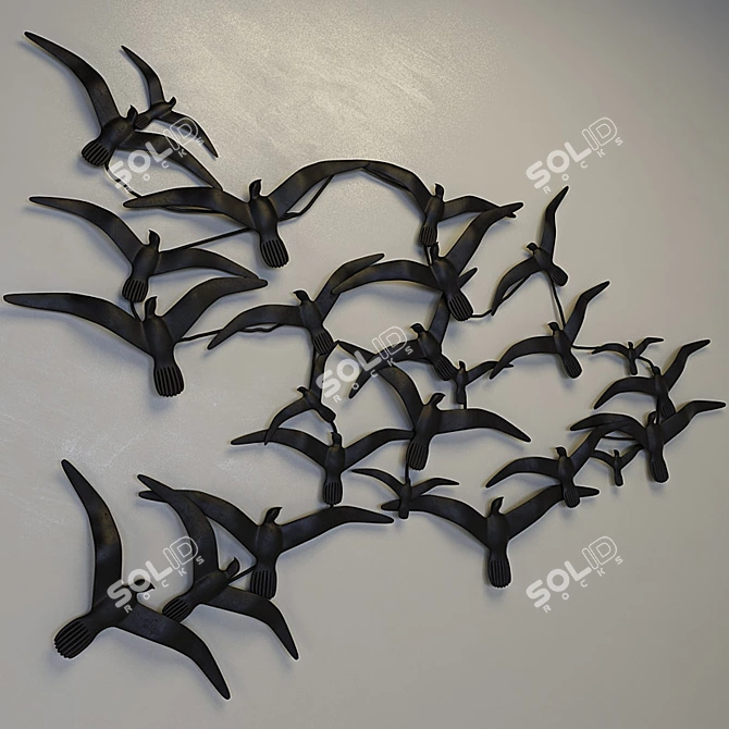 Metal Bird Wall Art 3D model image 1