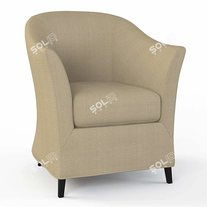 Elegant Rossella Armchair: Comfort and Style 3D model image 1