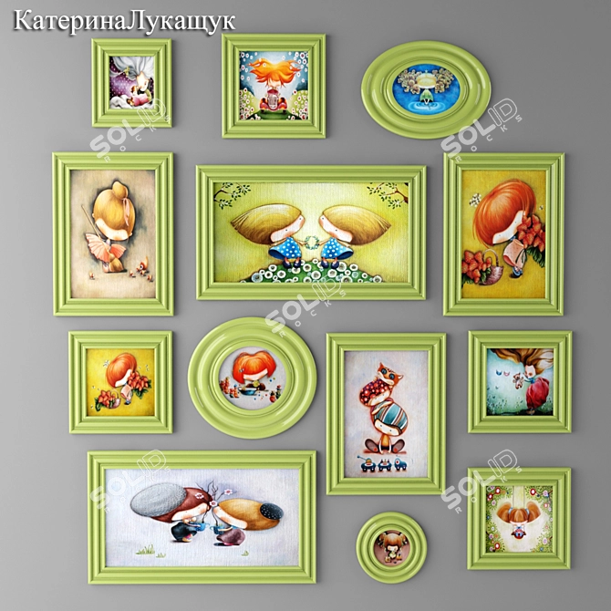 Whimsical Art Set by Catherine Lukashchuk 3D model image 1