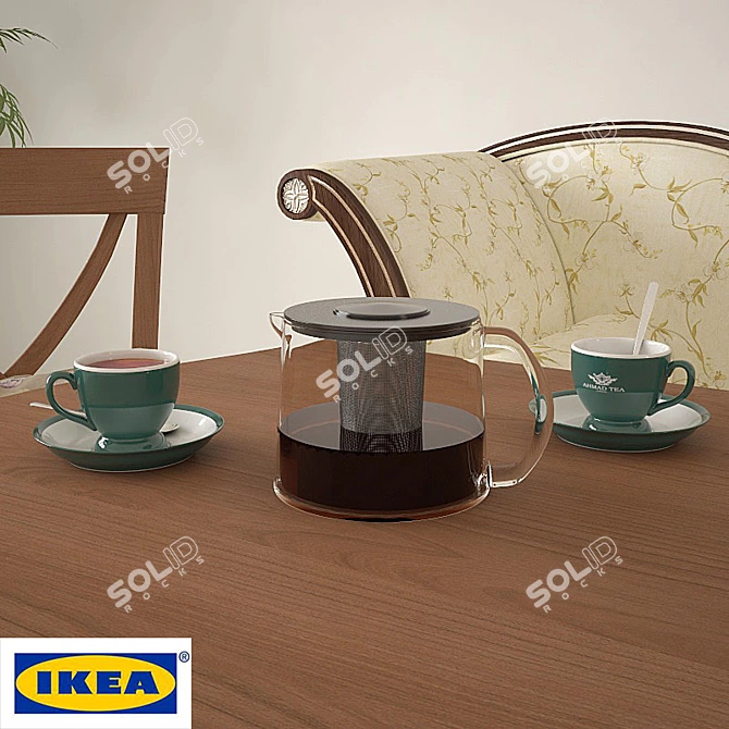 Elegant 1.5L Teapot by IKEA 3D model image 2