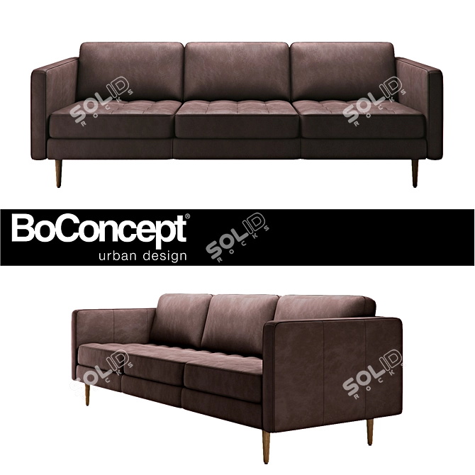 Modern Osaka Sofa in Versatile Fabrics 3D model image 1