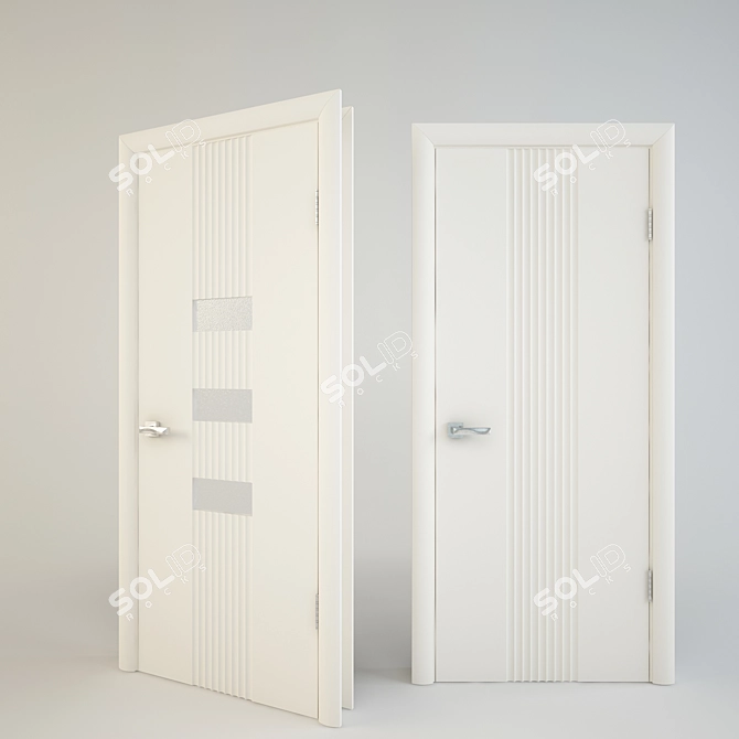 Elegant Wave Doors by Mari Furniture Factory 3D model image 2