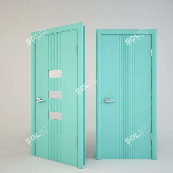 Elegant Wave Doors by Mari Furniture Factory 3D model image 3