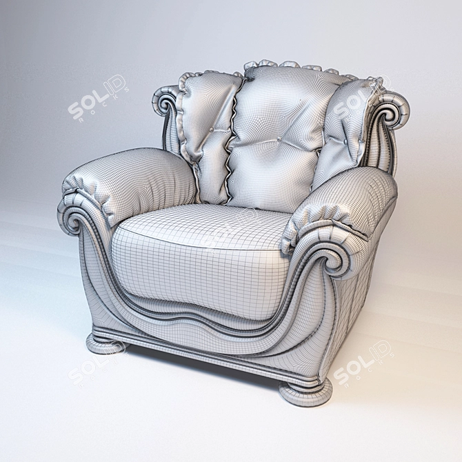 Elegant Maria Armchair: Rosini Classic 3D model image 2