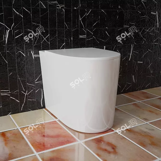 Sleek Wall-Mounted Bidet 3D model image 1