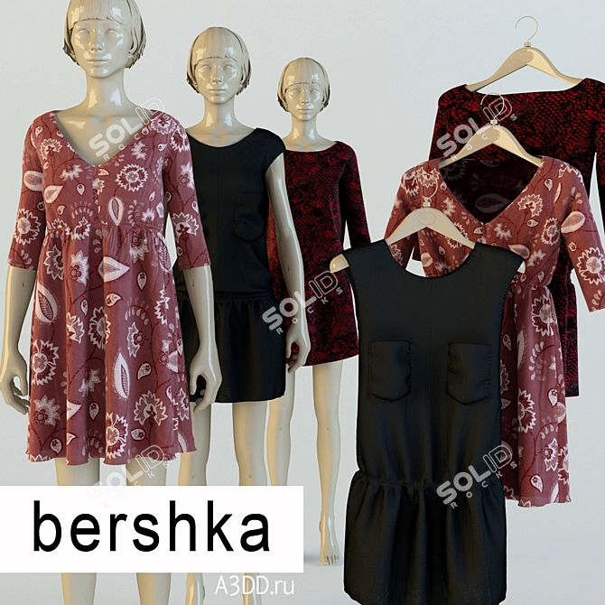 Versatile Bershka Dress Set 3D model image 1