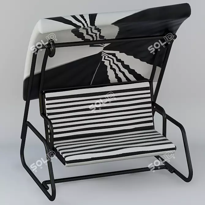 Modern Black and White Swing 3D model image 1
