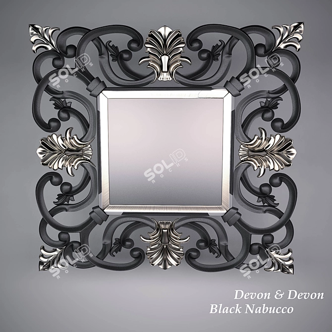 Elegant Mirage: Mirror Black 3D model image 1