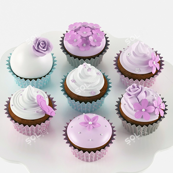 Delicious Homemade Cupcakes 3D model image 2