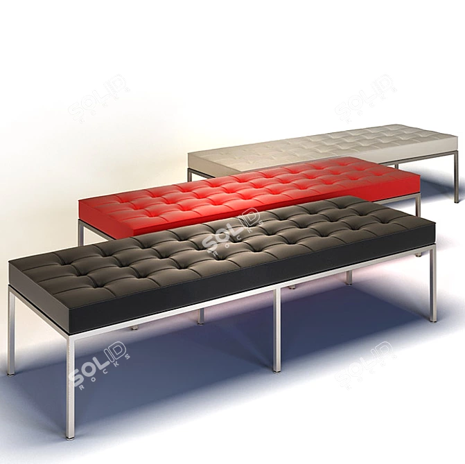 Modern Florence Knoll Triple Bench 3D model image 1