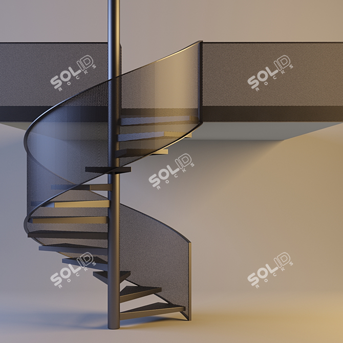 Modern Spiral Staircase 3D model image 1