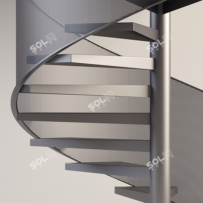 Modern Spiral Staircase 3D model image 2