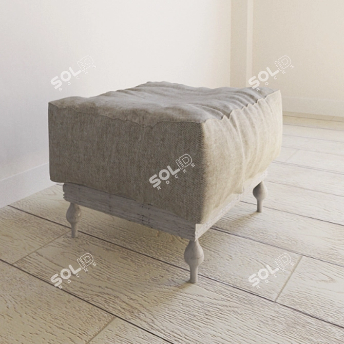  Cozy Velvet Pouf 3D model image 1