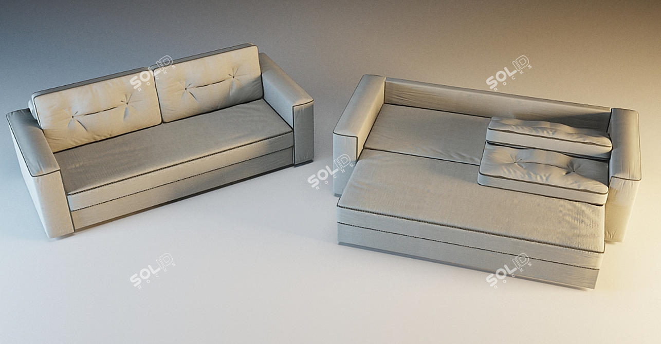 Silvio Folding Euro Sofa Bed 3D model image 3