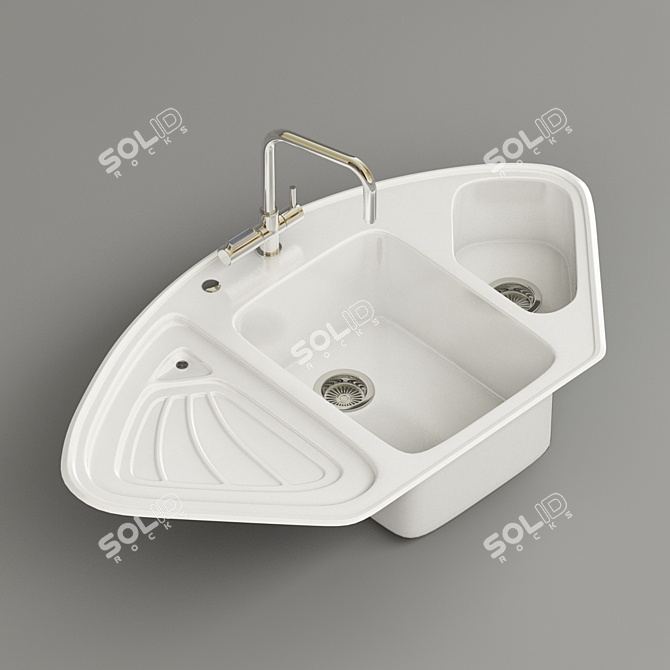 Stylish Corner Sink: Alveus Abluo 3D model image 1