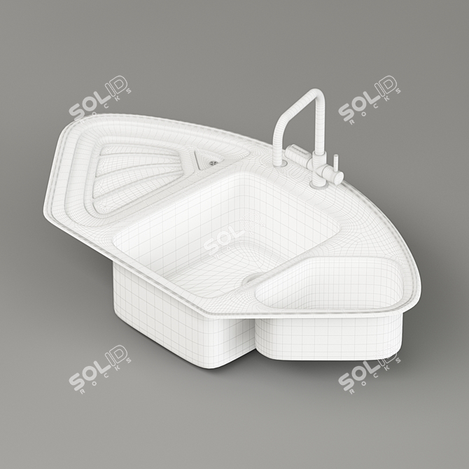 Stylish Corner Sink: Alveus Abluo 3D model image 3