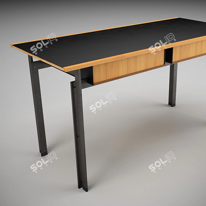 Architectural Writing Desk, Modern Design 3D model image 2