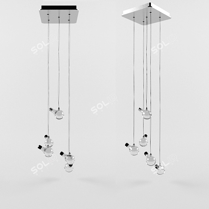 Elegant Crystal Chandelier 3D model image 1