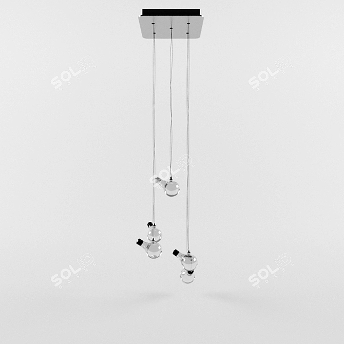 Elegant Crystal Chandelier 3D model image 2