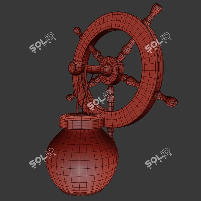 Wooden Wall Sconce 3D model image 3