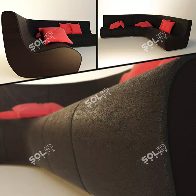 Versatile Leather Modular Sofa 3D model image 1
