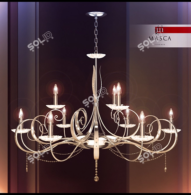 Gothic Charm Chandelier: Masca Gotica 3D model image 1