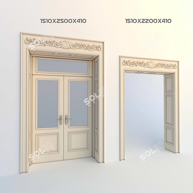 Custom Classic Portal Door 3D model image 1