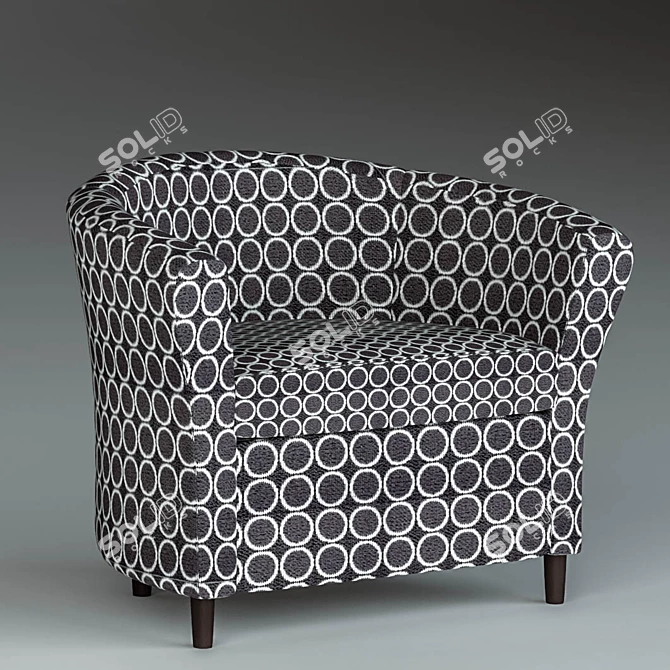 Pushe Fabric Armchair 3D model image 1