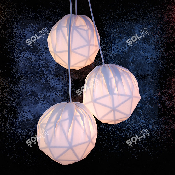 Elegant Hanging Lamp 3D model image 1