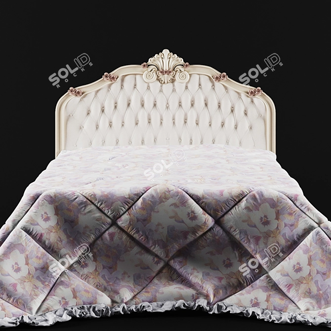 Elegant Farances Bed 3D model image 1