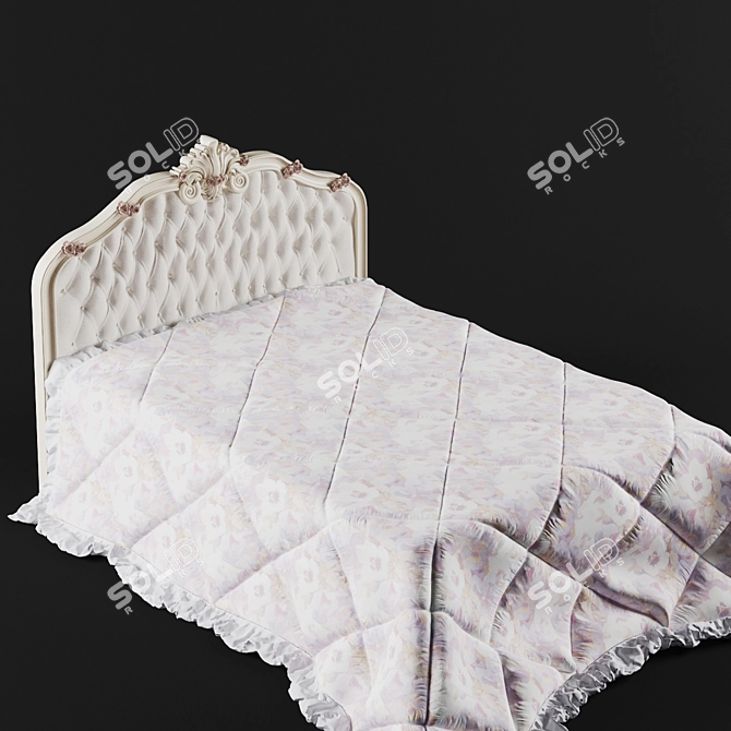 Elegant Farances Bed 3D model image 2