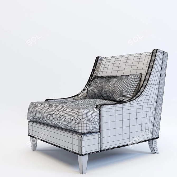 Title: Delfi Modern Armchair - Stylish and Compact 3D model image 3