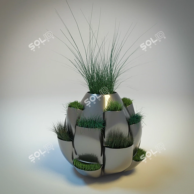 Modern Ceramic Planter 3D model image 1