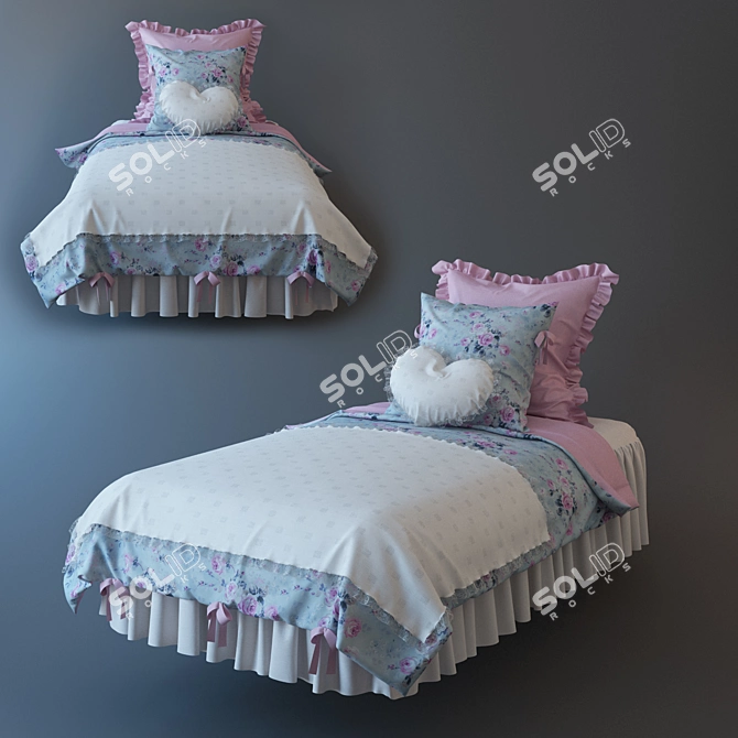 Adorable Baby Bedding Set 3D model image 1