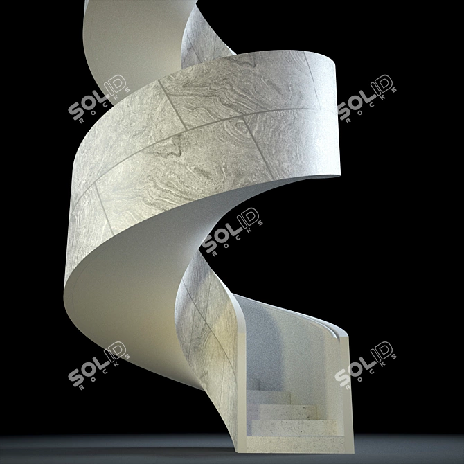 Spiral Stair with Unwrapped UVW 3D model image 2