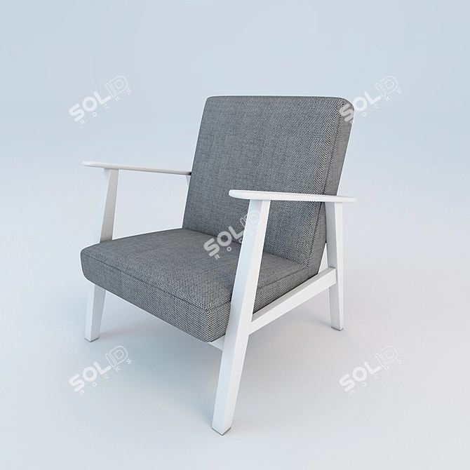 Comfy Velvet Armchair 3D model image 1