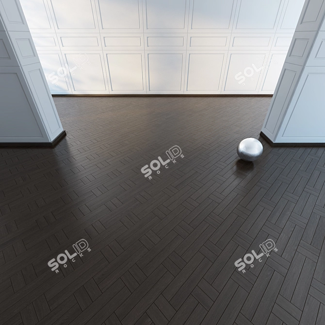 Swedish Twist: Ash & Walnut Parquet 3D model image 3