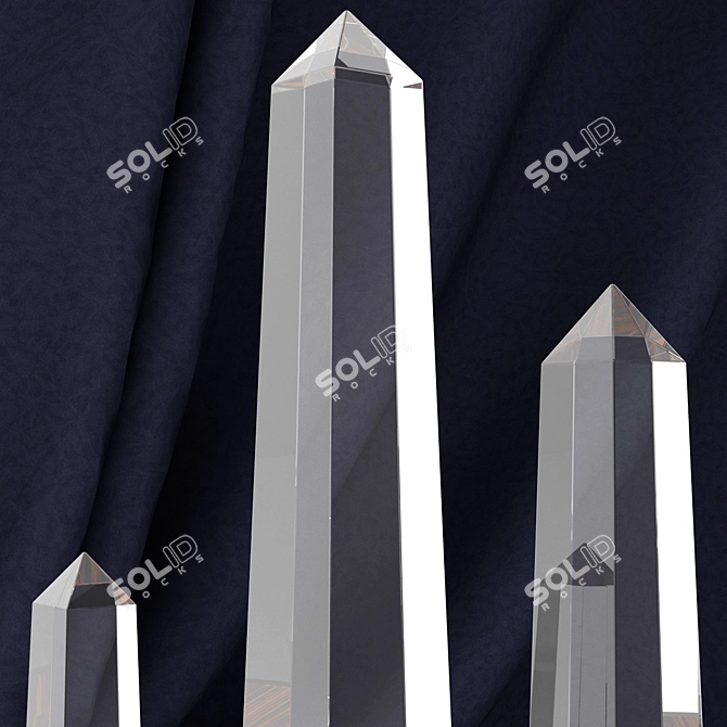 Elegant Crystal Obelisks Set 3D model image 2