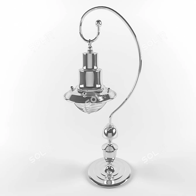 Vintage Gas Lantern Inspired Table Lamp 3D model image 1