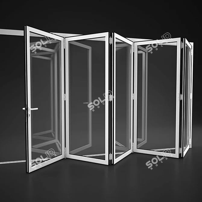 Alumil Folding Doors: Stylish & Durable 3D model image 1